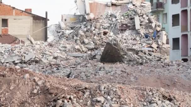 Jordbävning Turkiet Förstörda Hus Efter Enorm Jordbävning Turkiet Omfattningen Skalvet — Stockvideo