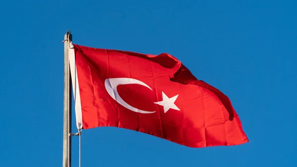 Turkse Vlag Turkse Vlag Dramatische Zonsondergang Hemel Turkse Nationale Feestdagen — Stockfoto