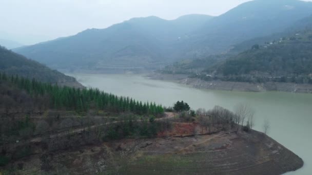 터키의 터키의 공중에서 보인다 Yuvacik Dam Kirazdere Dam Kocaeli Turkey — 비디오