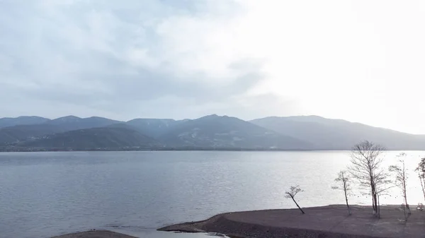 Danau Sapanca Sakarya Turki Tingkat Air Danau Menurun Akibat Kekeringan — Stok Foto
