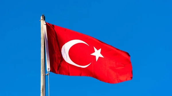 Turkse Vlag Turkse Vlag Dramatische Zonsondergang Hemel Turkse Nationale Feestdagen — Stockfoto