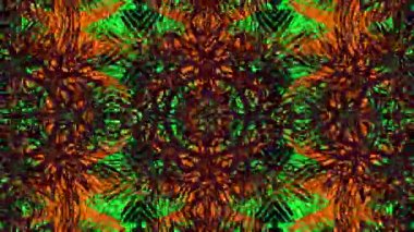 Psikedelik arka plan. Tuhaf sanat. Trans animasyon döngüsü. Renkli ışık efektleri