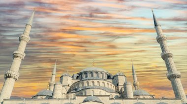  İstanbul 'daki Süleyman Camii. İslami fotoğraf. Kurban Bayramı ya da kurban ziyafeti konsepti. Kurban Bayrami