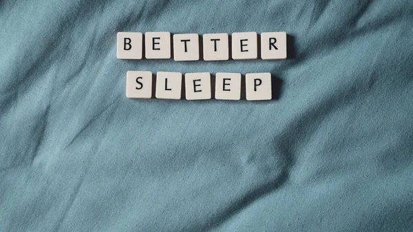 Conceptul Somn Mai Bine Dormi Cuvinte Pat Conceptul Sănătate Somn — Fotografie, imagine de stoc