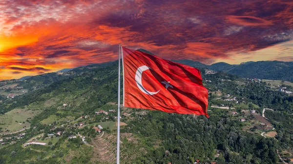Türk Bayrağı Türk Ulusal Bayramı Temmuz Demokrasi Milli Birlik Gunu — Stok fotoğraf
