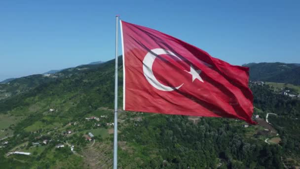 Теммуз Турецкий Флаг Машет Пике Июля День Демократии Национального Единства — стоковое видео