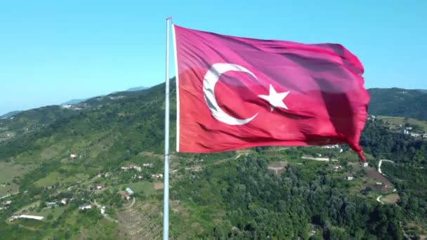 Τέμμουζ Τουρκική Σημαία Κυματίζει Στην Κορυφή Ιουλίου Ημέρα Δημοκρατίας Και — Αρχείο Βίντεο