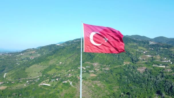 Концепция Агустоса Зафера Байрами Вид Воздуха Турецкий Флаг Августа День — стоковое видео