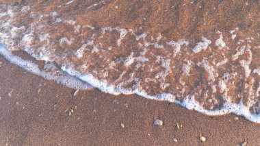 Deniz dalgalı kumsal arka planı. Metin için alanı kopyala