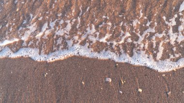 Deniz dalgalı kumsal arka planı. Metin için alanı kopyala