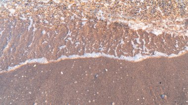 Deniz dalgalı kumsal arka planı. Metin için alanı kopyala