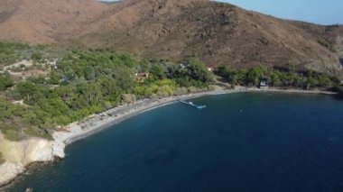 Deniz manzaralı. Deniz dokusu. Sakin turkuaz deniz. Yaz kavramı. Datca, Türkiye.