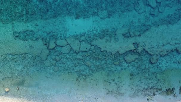Sea Aerial View Sea Texture Tranquil Turquoise Sea Summer Concept — Stock Video