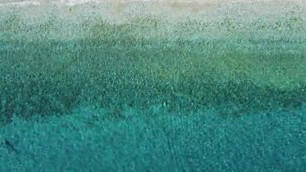 Вид Море Воздуха Морская Текстура Спокойное Бирюзовое Море Летняя Концепция — стоковое видео