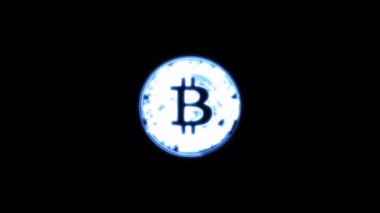 Bitcoin animasyonu. Alfa kanallı Bitcoin simge canlandırması.