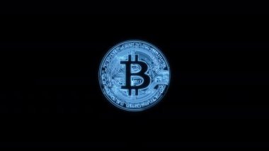 Bitcoin animasyonu. Alfa kanallı Bitcoin simge canlandırması.
