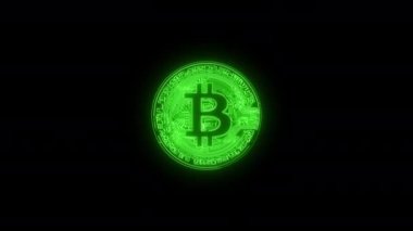 Bitcoin animasyonu. Alfa kanallı Bitcoin simge canlandırması.