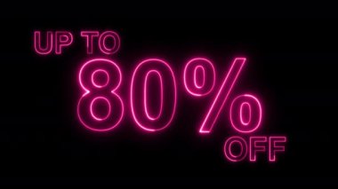 % 80 indirimli indirim. 80 'e kadar kapalı neon ışığı işareti