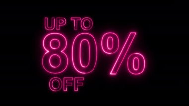 % 80 indirimli indirim. 80 'e kadar kapalı neon ışığı işareti