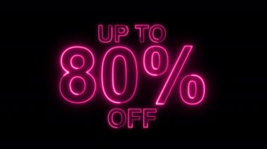 % 80 indirimli indirim. 80 'e kadar kapalı neon ışığı işareti