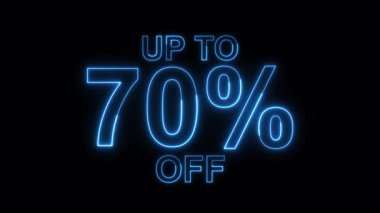 İndirimde% 70 indirim var. 70 'e kadar kapalı neon ışığı işareti