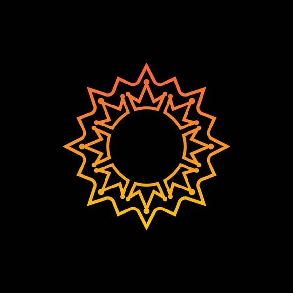 Kreatives Logo Design Einer Kronenkombination Mit Sonnenform Einem Einfachen Flachen — Stockvektor