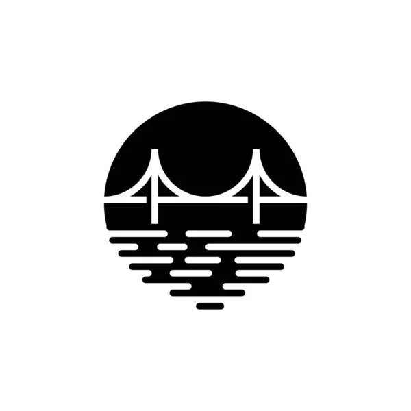 Plantilla Diseño Logotipo Puente Río — Vector de stock