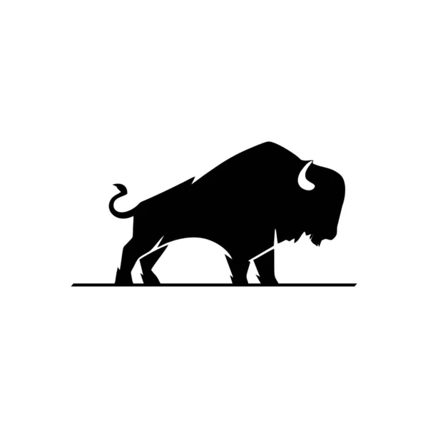 Bison Bull Buffalo Angus Silhouette Bufalo Bull Logo Design Inspiration — Vettoriale Stock