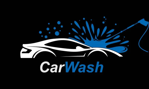 洗車ロゴデザインコンセプトベクトル 自動車清掃ロゴテンプレート — ストックベクタ