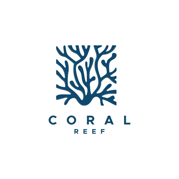 Resif Mercan Logosu Tasarım Vektörü — Stok Vektör