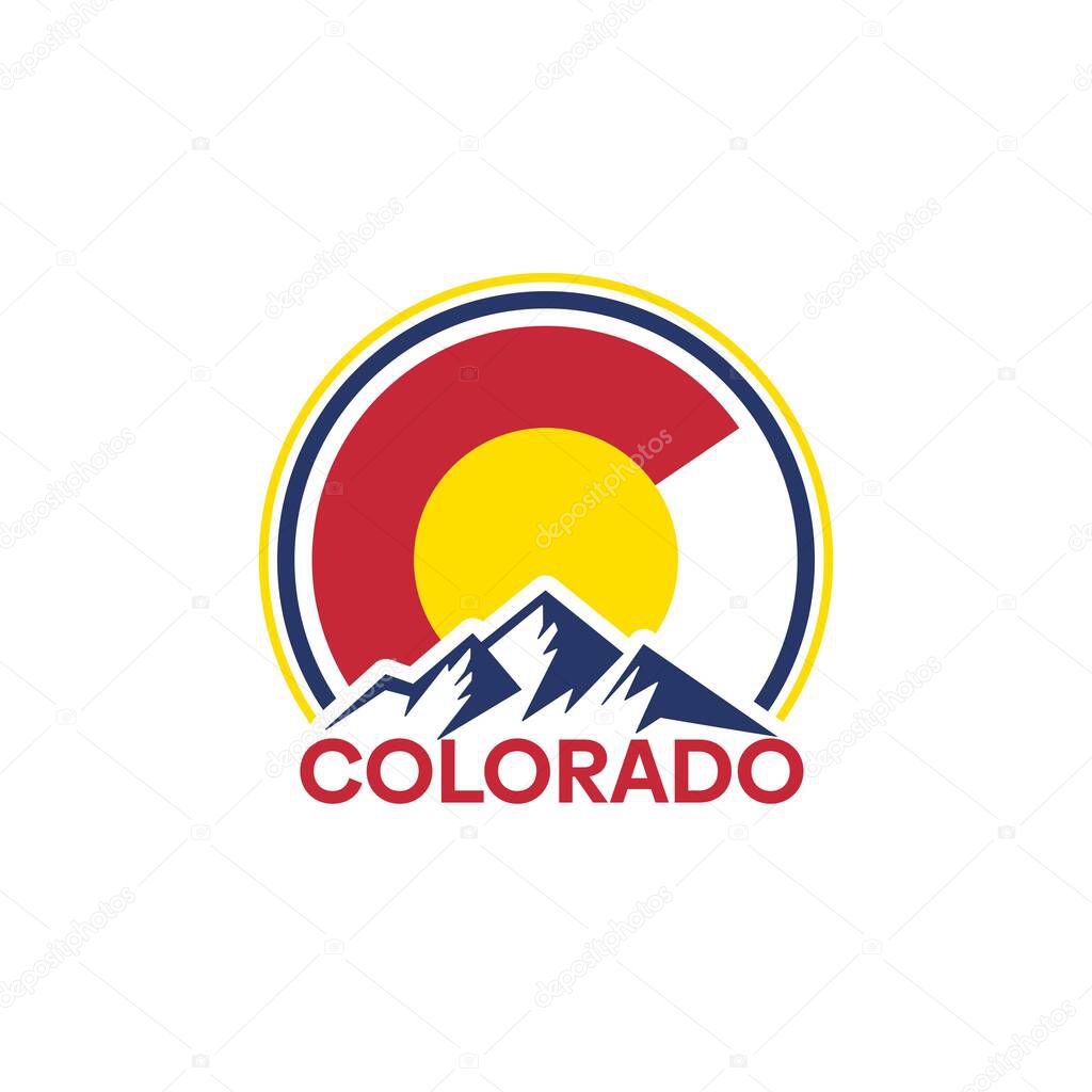 Colorado with mountain. Happy colorado day
