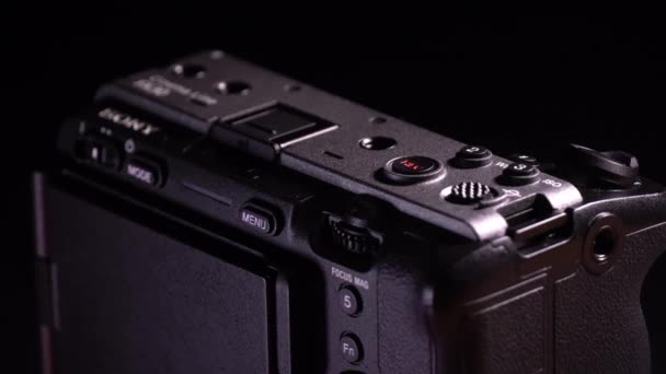 Могильов Білорусь Січня 2023 Sony Alpha Fx30 Бездзеркальна Цифрова Камера — стокове відео