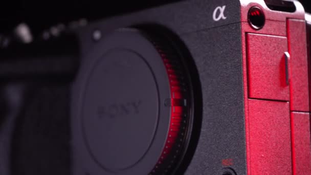 Mogilev Belarus January 2023 Sony Alpha Fx30 Mirrorless Digital Camera — Stockvideo