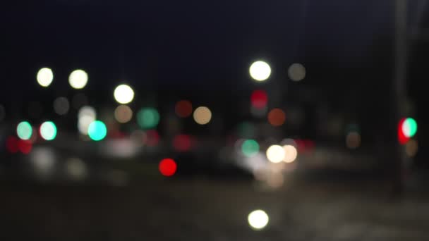 Night Road Lights Blurred Bokeh Cars Traffic Road Night Abstract — Wideo stockowe