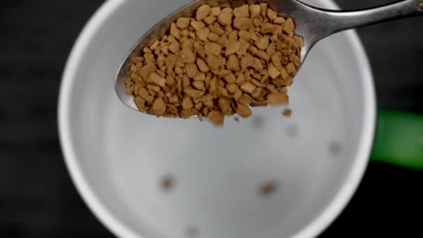 Instant Coffee Coffee Powder Product Freeze Dried Instant Coffee Spoon — Stock video