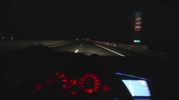 Caméra Action Vue Voiture Conduisant Sur Autoroute Autoroute Mains Conducteur — Video