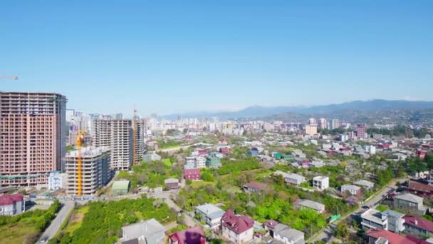 Panoramablick Auf Die Stadt Batumi Georgien Aus Vogelhöhe Berge Und — Stockvideo