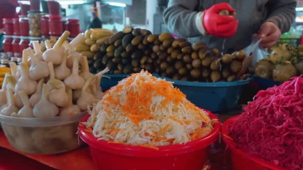Ein Großer Markt Zentrum Von Batumi Einkaufsmarkt Auf Der Alten — Stockvideo