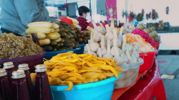 Large Market Center Batumi Shopping Market Old Street Food Products — Stock Video