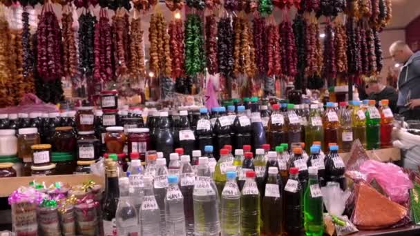 Nagy Csontos Piac Központjában Batumi Bevásárló Piac Régi Utcán Saját — Stock videók