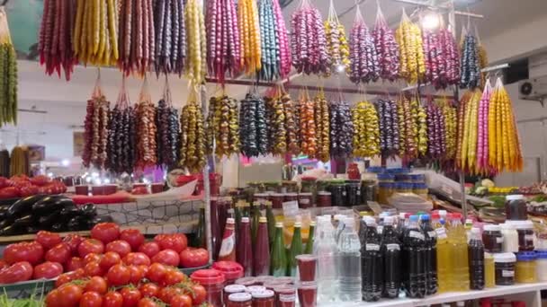 Duży Kościsty Rynek Centrum Batumi Zakupy Starej Ulicy Produkty Spożywcze — Wideo stockowe