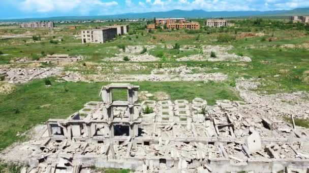 Drone Volo Sopra Città Gyumri Sua Regione Più Rovinata Armenia — Video Stock