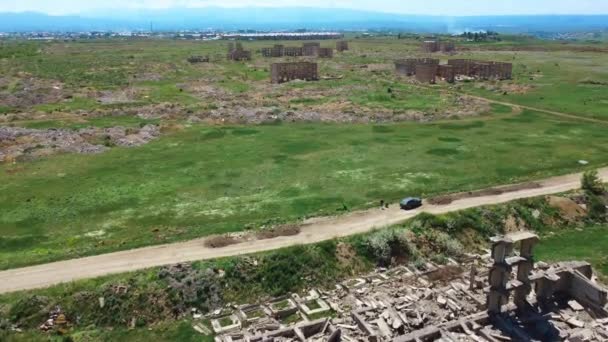Drone Flight City Gyumri Its Most Ruined Region Armenia Strong — 图库视频影像