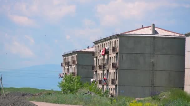 Город Гюмри Самый Разрушенный Район Армении 1988 Году Произошло Сильное — стоковое видео