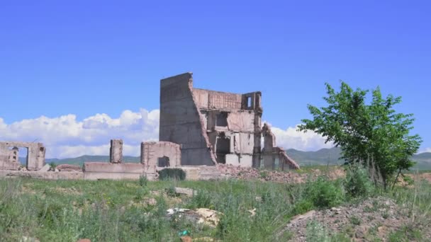 Staden Gyumri Och Dess Mest Förstörda Region Armenien Där Kraftiga — Stockvideo