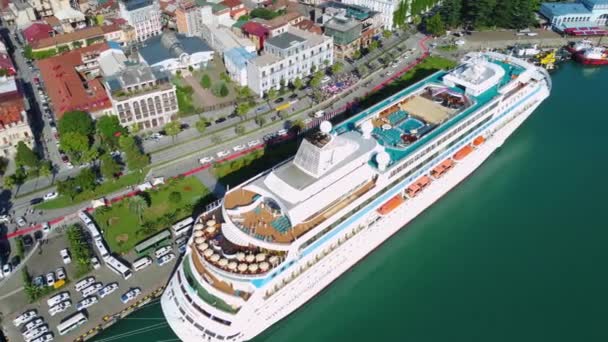 Batumi Georgia Julio 2023 Crucero Mar Astoria Grande Puerto Batumi — Vídeo de stock