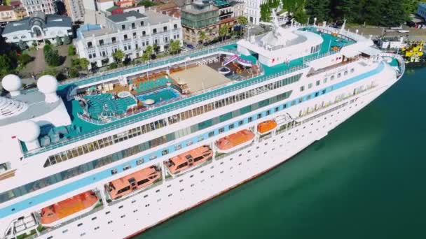 Batumi Geórgia Julho 2023 Navio Cruzeiro Marítimo Astoria Grande Porto — Vídeo de Stock