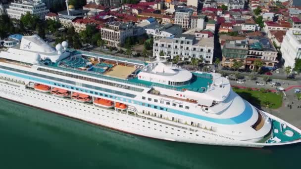 Batumi Georgië Juli 2023 Zee Cruiseschip Astoria Grande Haven Van — Stockvideo
