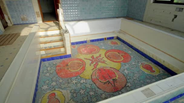 在佐治亚州哈图博市的疗养院里 斯大林在苏联统治下接受治疗 那里是一个废弃的用氡水洗澡的老地方 有盐水的游泳池 — 图库视频影像
