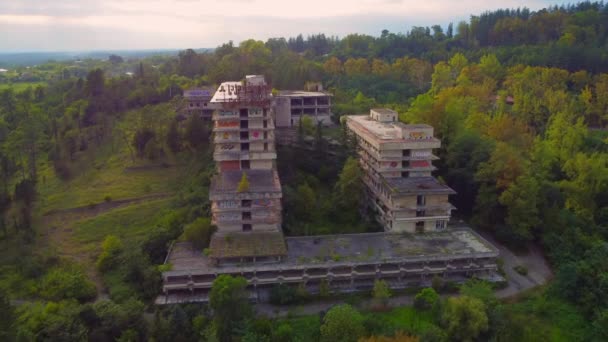 Λεπτομέρεια Εγκαταλελειμμένου Σοβιετικού Σανατόριου Στο Tskhaltubo Της Γεωργίας Tskaltubo Ήταν — Αρχείο Βίντεο